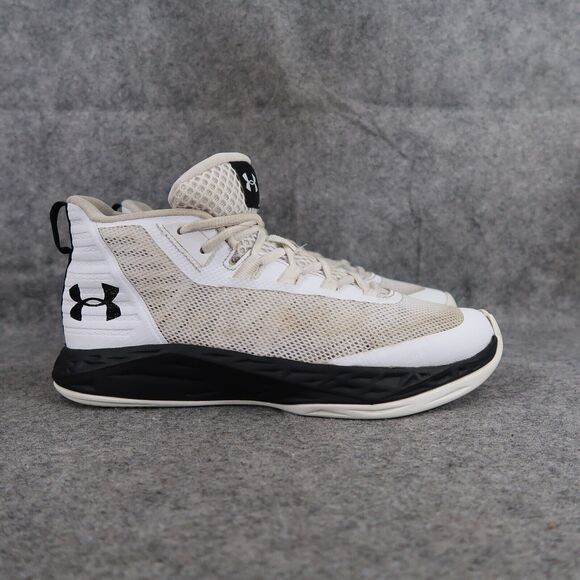 Under Armour Shoes Womens 8 Athletic Trainers Basketball Sports Active White Mid - Picture 2 of 16